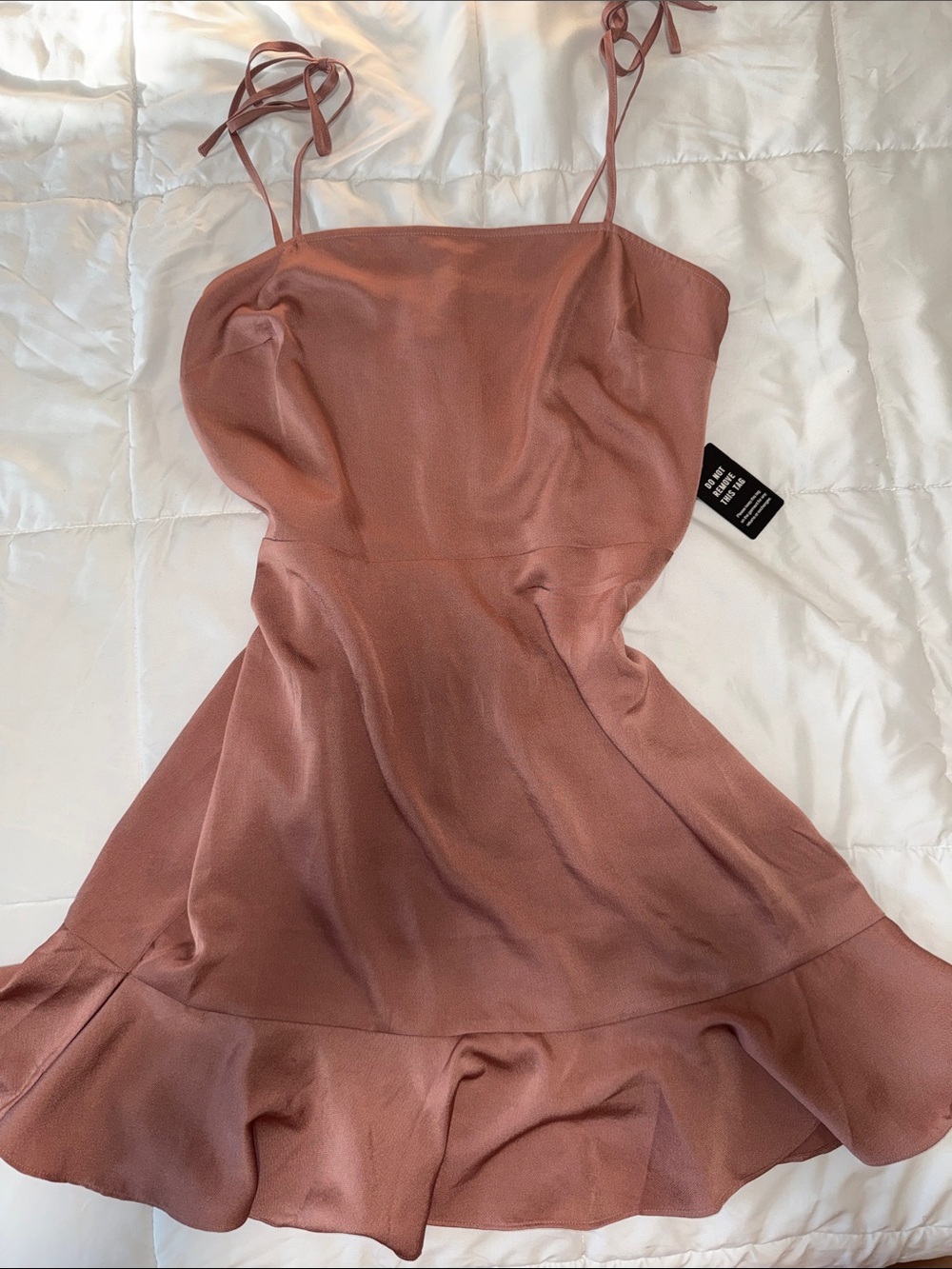 Express Dusty Rose Tie-Shoulder Mini Dress